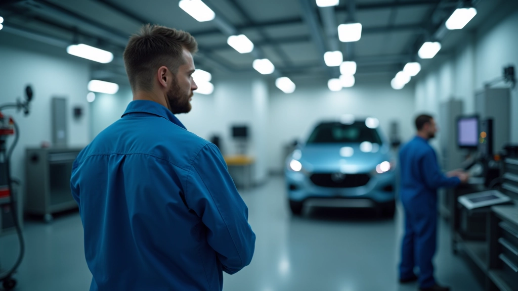 Centre de contrôle technique avec banc de test automobile et équipement de diagnostic